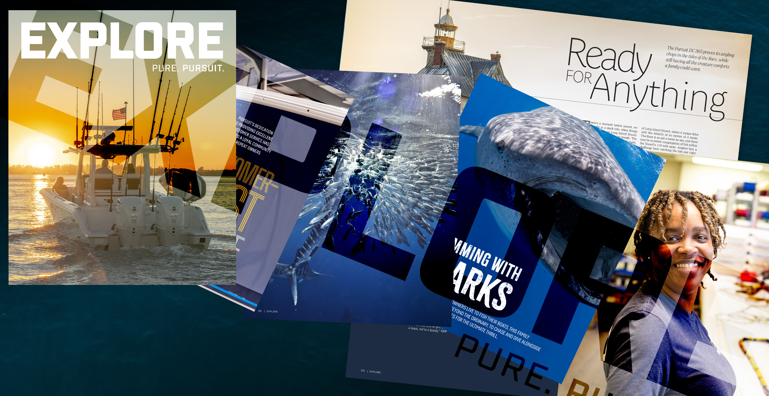 Montage of images from Pursuit’s EXPLORE publication.