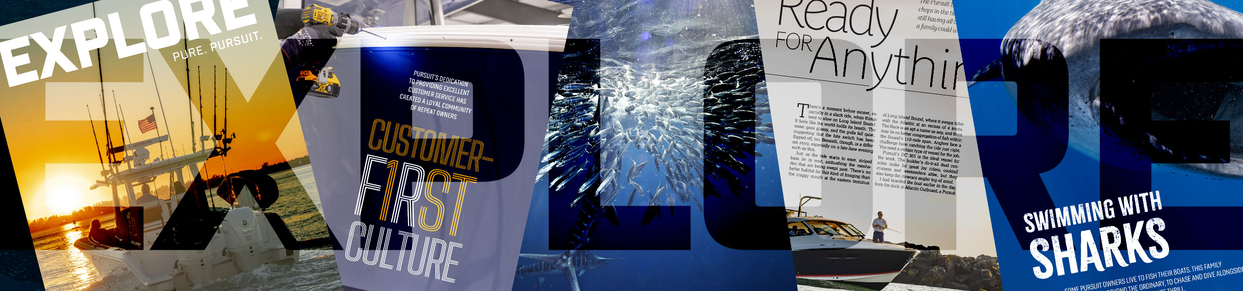 Montage of images from Pursuit’s EXPLORE publication.