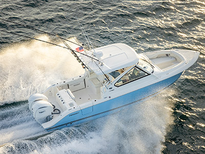Aerial view of a Pursuit D 286 Dual Console.