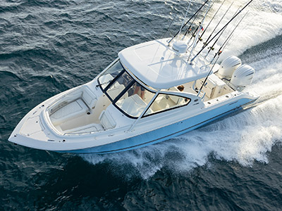 Aerial view of a Pursuit D 286 Dual Console.