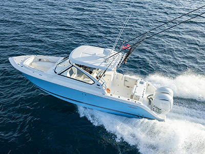 Aerial view of a Pursuit D 286 Dual Console.