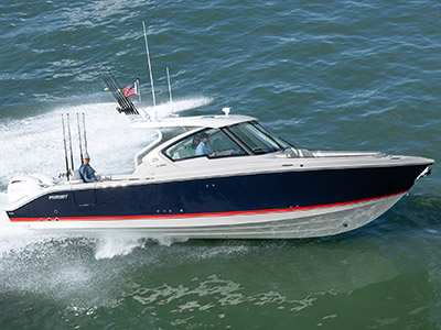Starboard profile shot of Pursuit Boat D 326