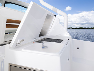 Grill Open on Pursuit Boats D 326