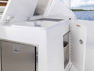 Entertainment Center with fridge, grill and sink on D 326 Pursuit