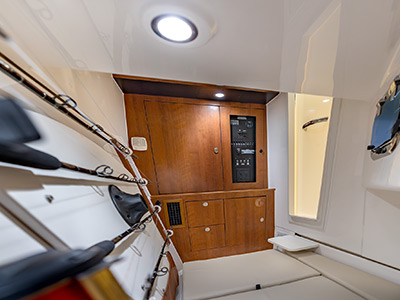 View looking at storage in cabin of Pursuit Boats D 326