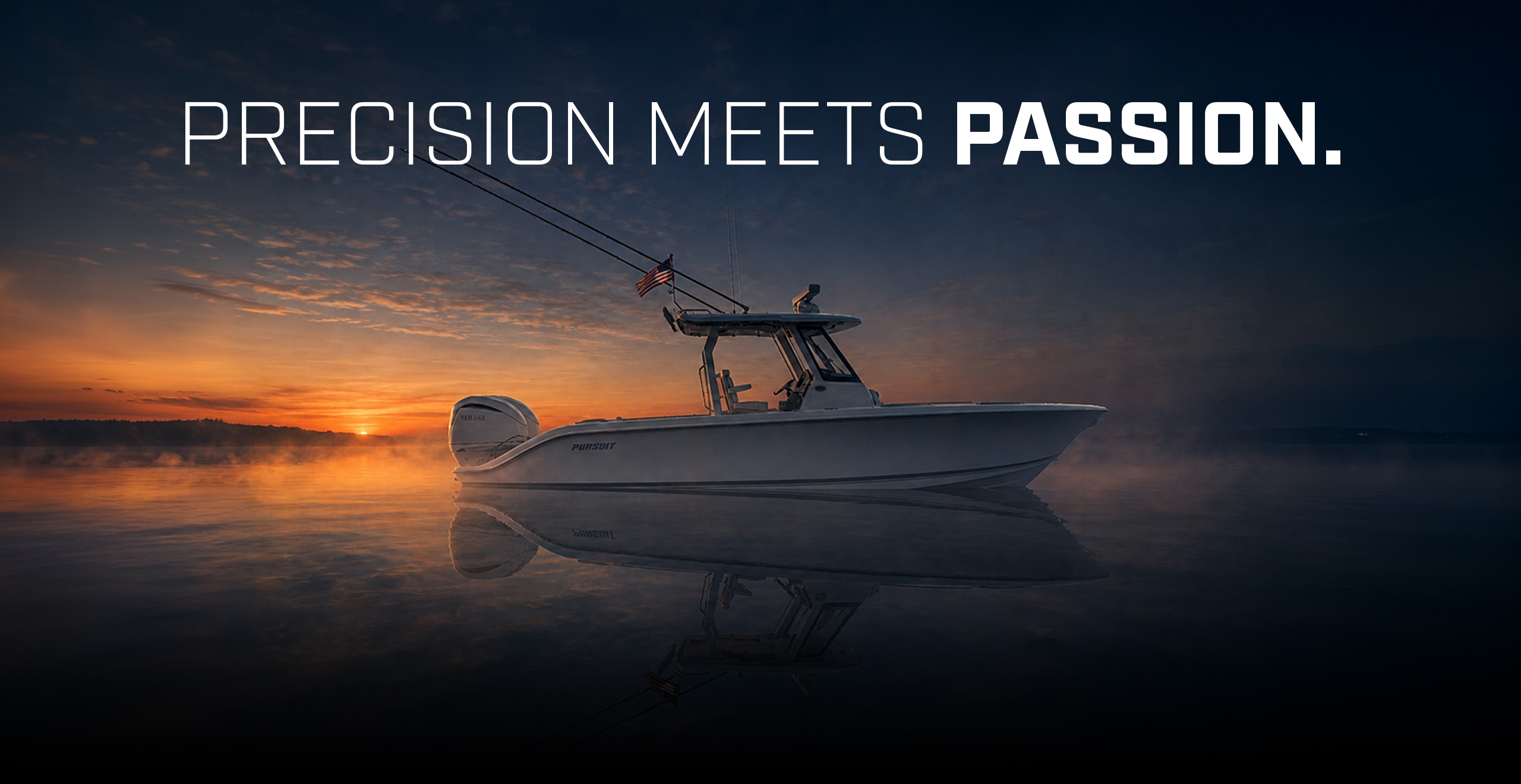 Dramatic photo of the All New Pursuit Boat.