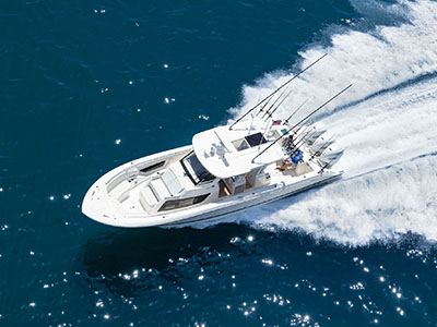 Overhead shot of a Pursuit Sport Center Console S 388.