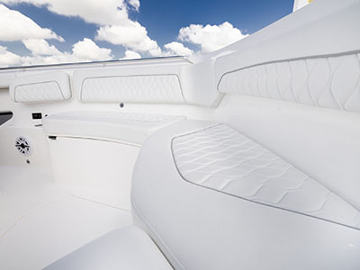 Bow seating on a Pursuit Center Console boat.