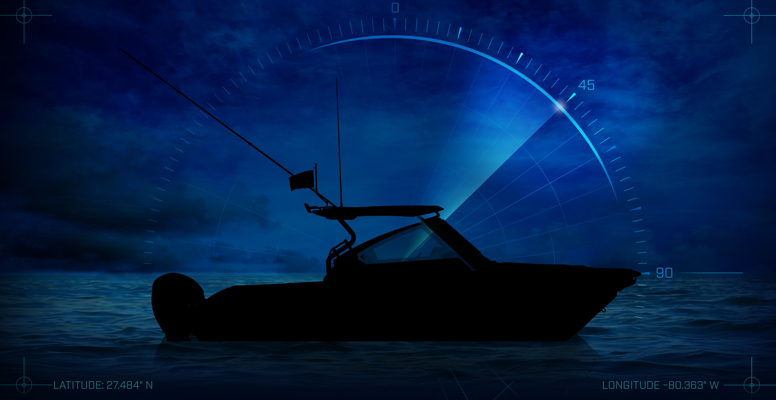 Dramatic photo of the All New Pursuit Boat.