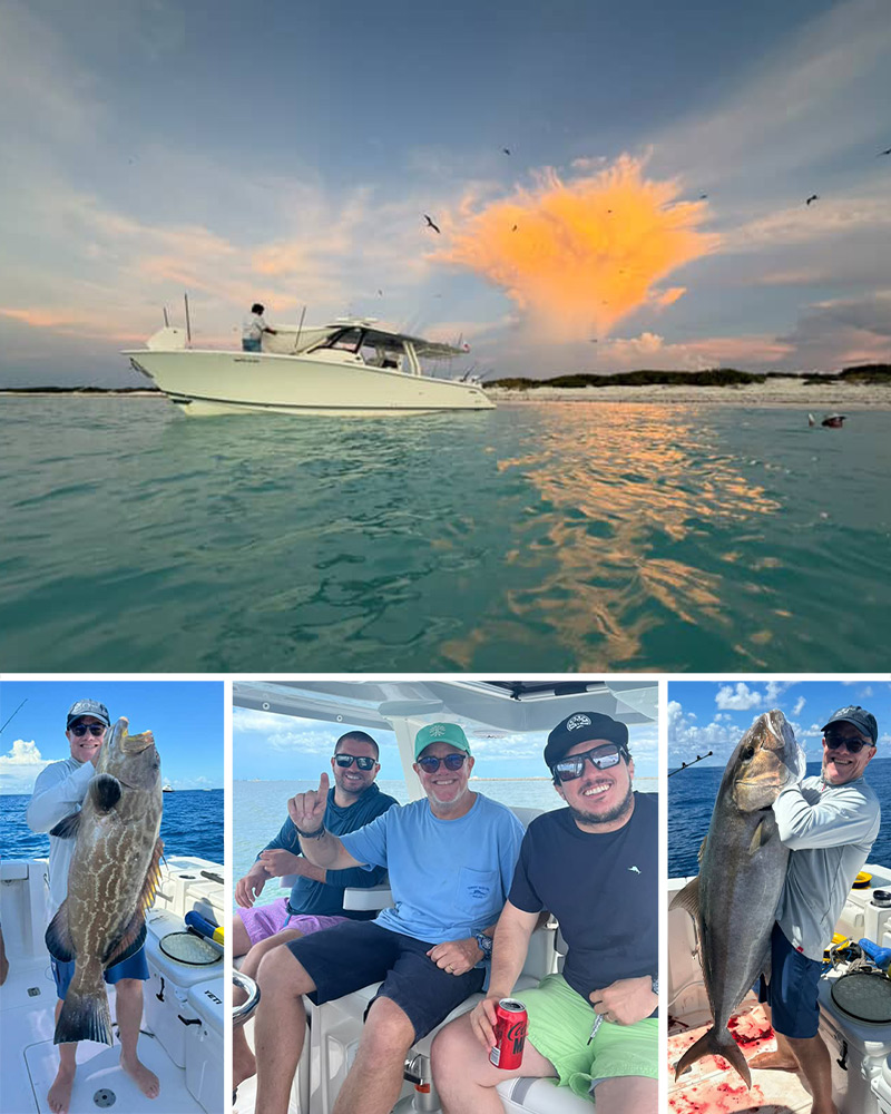 The Pursuit owner and his friends aboard the S 358 Sport.