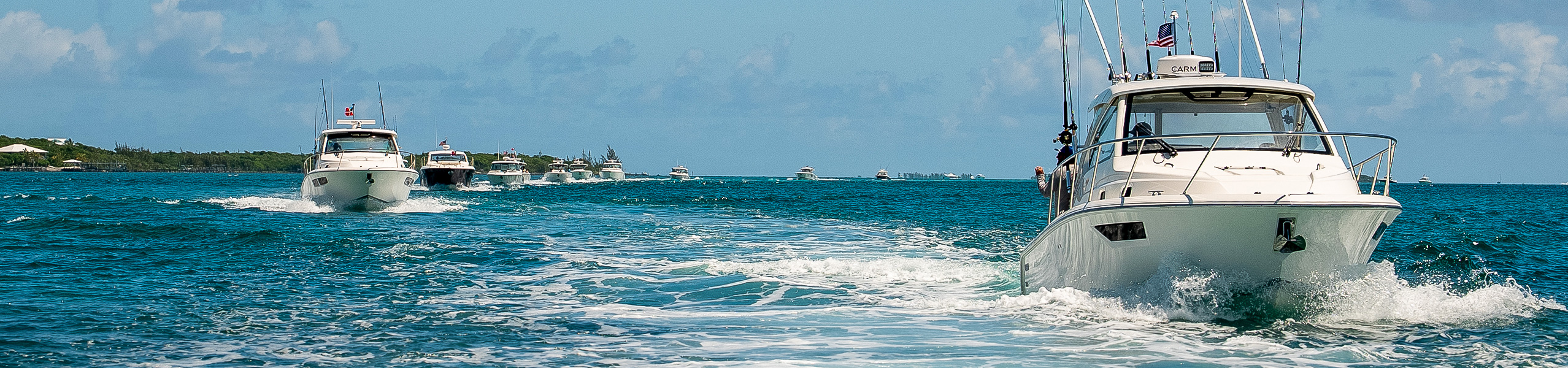 Pursuit boats and owners gathered during Pursuit annual Rendezvous.