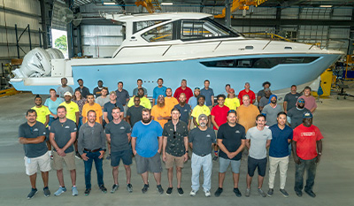 Photo of Pursuit employees at manufacturing facility.