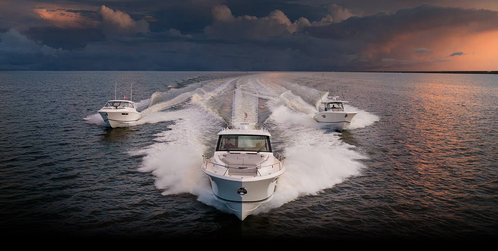 Pursuit Flagship models running offshore